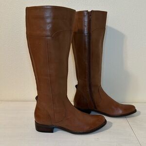 Corso Como Brown Leather Tall Knee High Boots Size 5.5M
